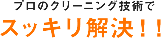 プロのクリーニング技術でスッキリ解決！！